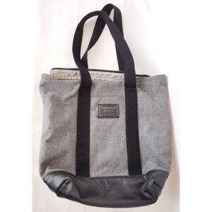Burton Zippered Tote Bag Gray and Black Lined Laptop Pocket